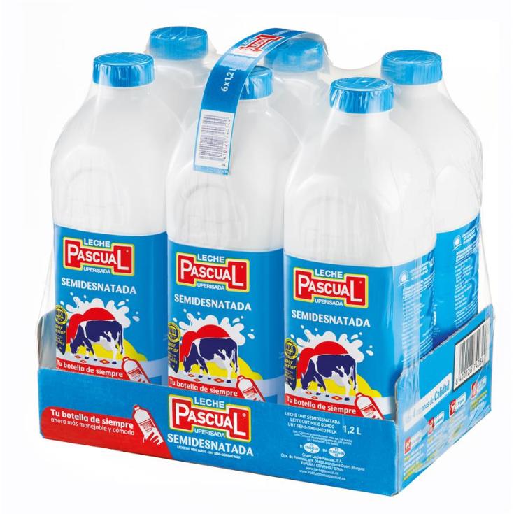 LECHE SEMIDESNATADA PASCUAL BOTELLA 1.2L