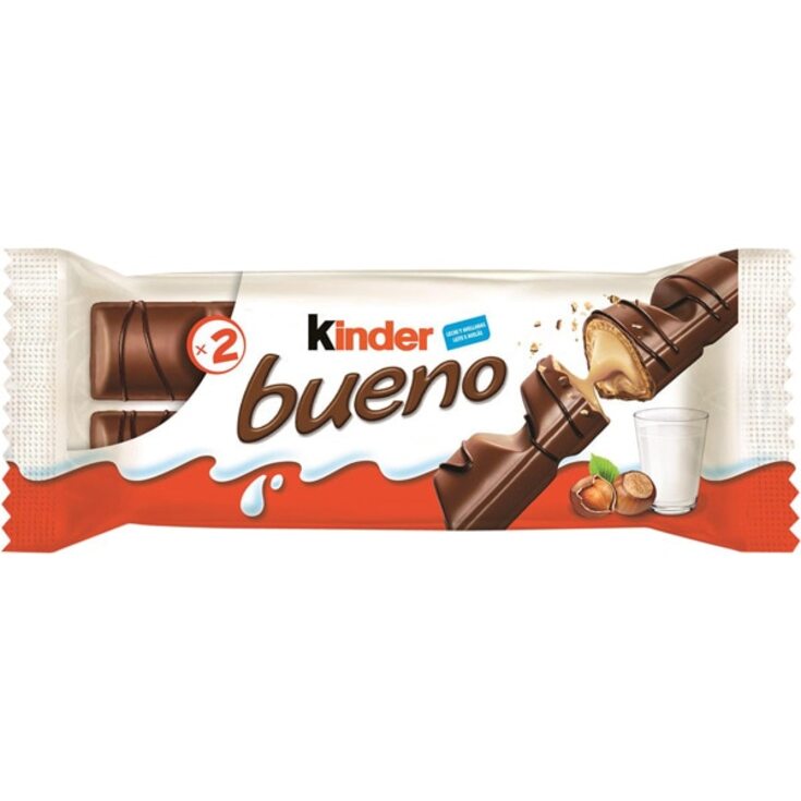 KINDER BUENO Barritas de chocolate con leche y avellanas