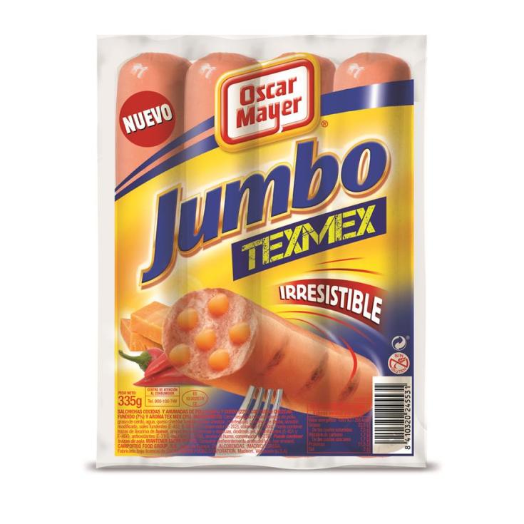 SALCHICH.JUMBO TEX-MEX OM.335GR