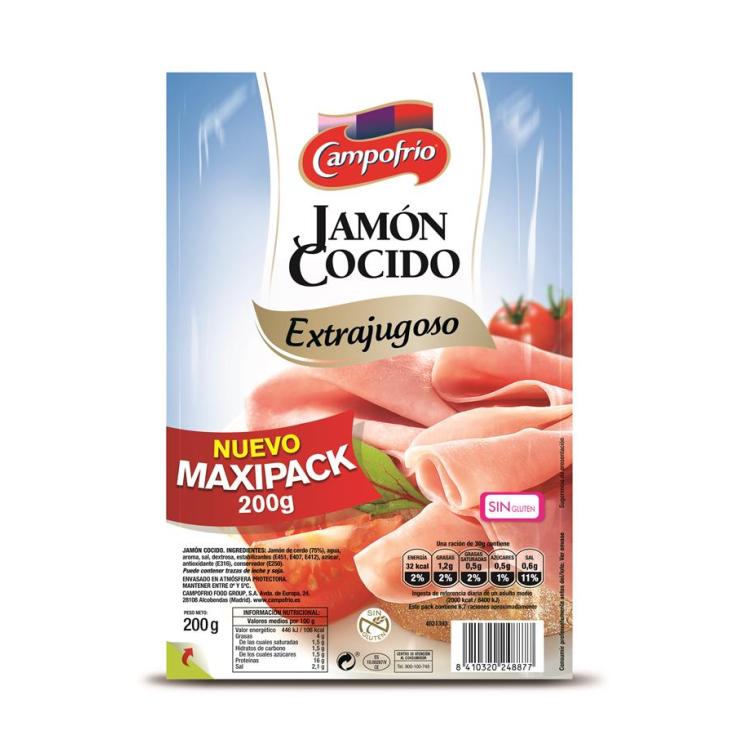 JAMON COCIDO XJ F/LONCHAS 200G