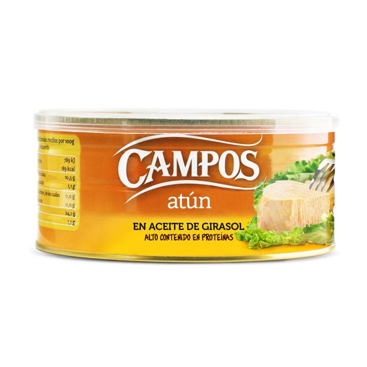 ATUN EN ACEITE GIRASOL  CAMPOS 900 GR.