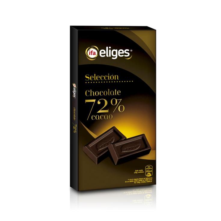 CHOCO NEGRO 72% IFA ELIGES 125G