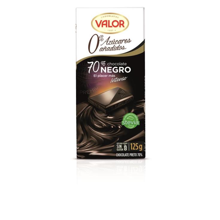 CHOC.NEGRO 70% S.AZ VALOR 125G