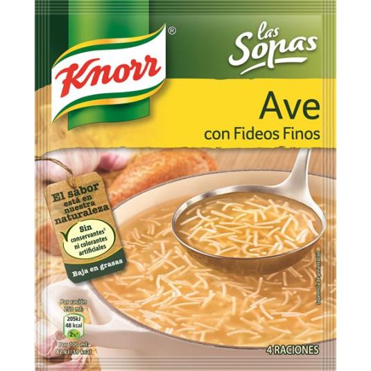 SOPA AVE C/FIDEOS KNORR 61G.