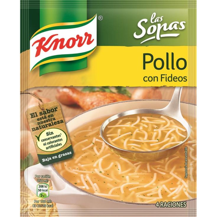 SOPA POLLO C/FIDEOS KNORR 63 G.