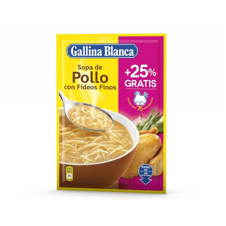 SOPA DE POLLO C/ FIDEOS FINOS G.B. 90 G.