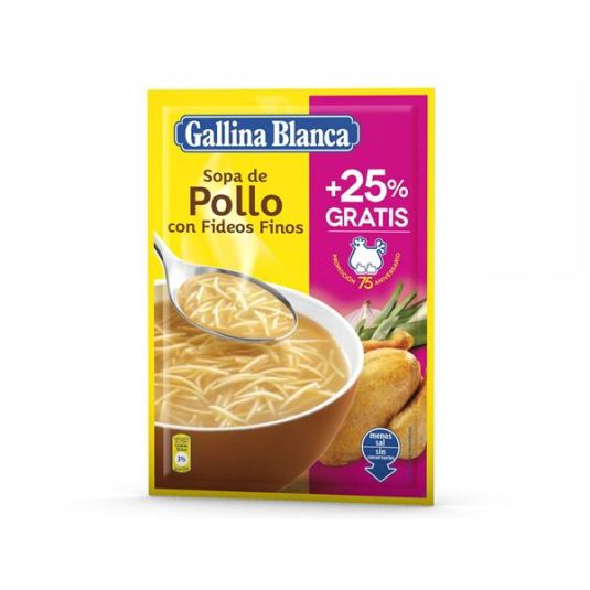 SOPA DE POLLO C/ FIDEOS FINOS G.B. 90 G.