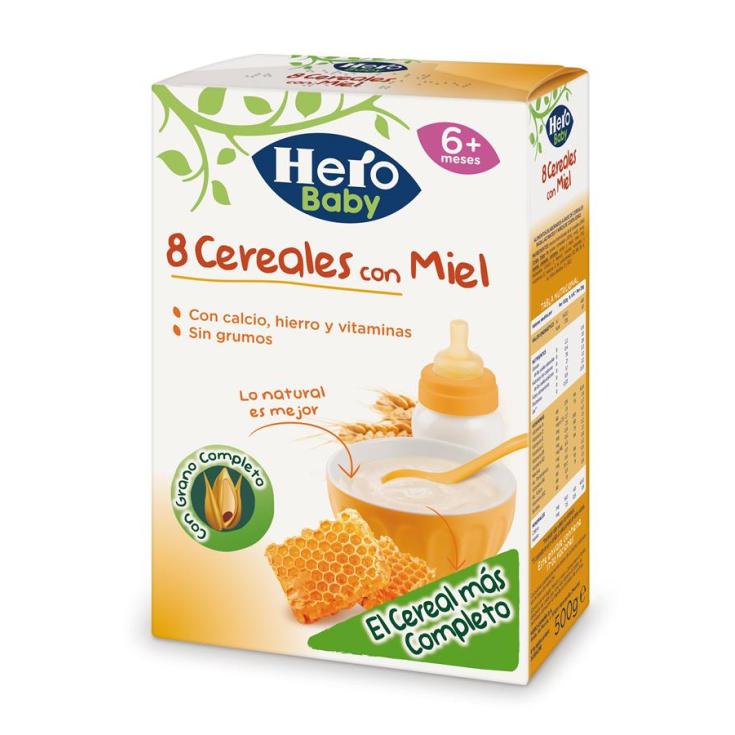 PAPILLA 8 CEREALES MIEL  EST.500GR HERO