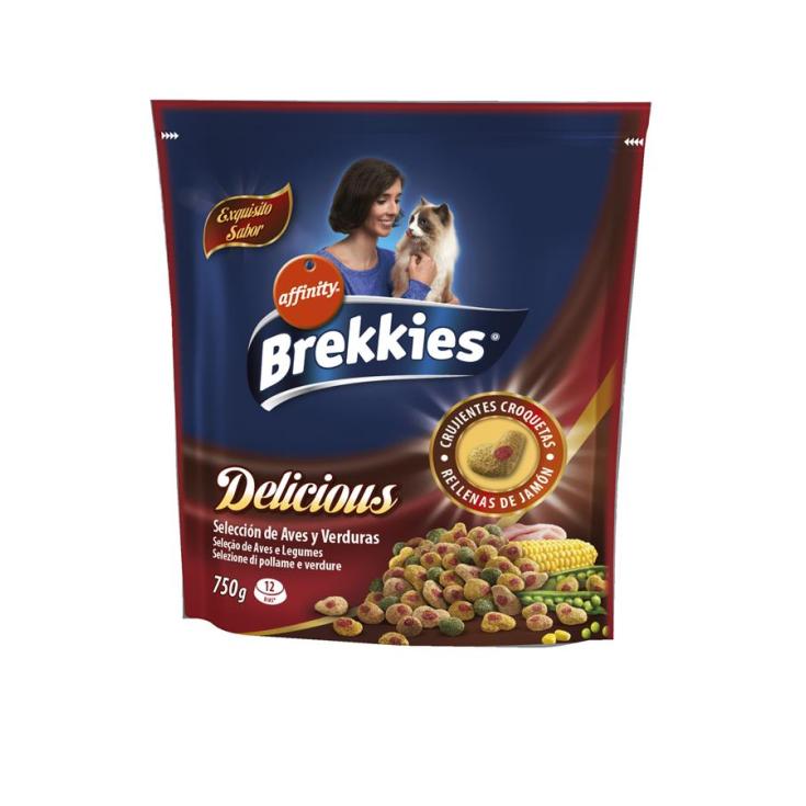 BREKKIES CAT DELICIOUS AVES-VER 750 G